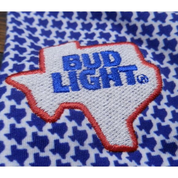 Rhoback Bud Light Blue Quarter Zip Pullover Texas Pattern Men's Size Medium - Picture 4 of 4